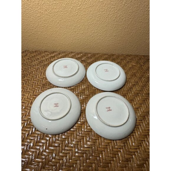Set Of 4 Hand-Painted Floral Porcelain Plates Made In Japan - Picture 8 of 10
